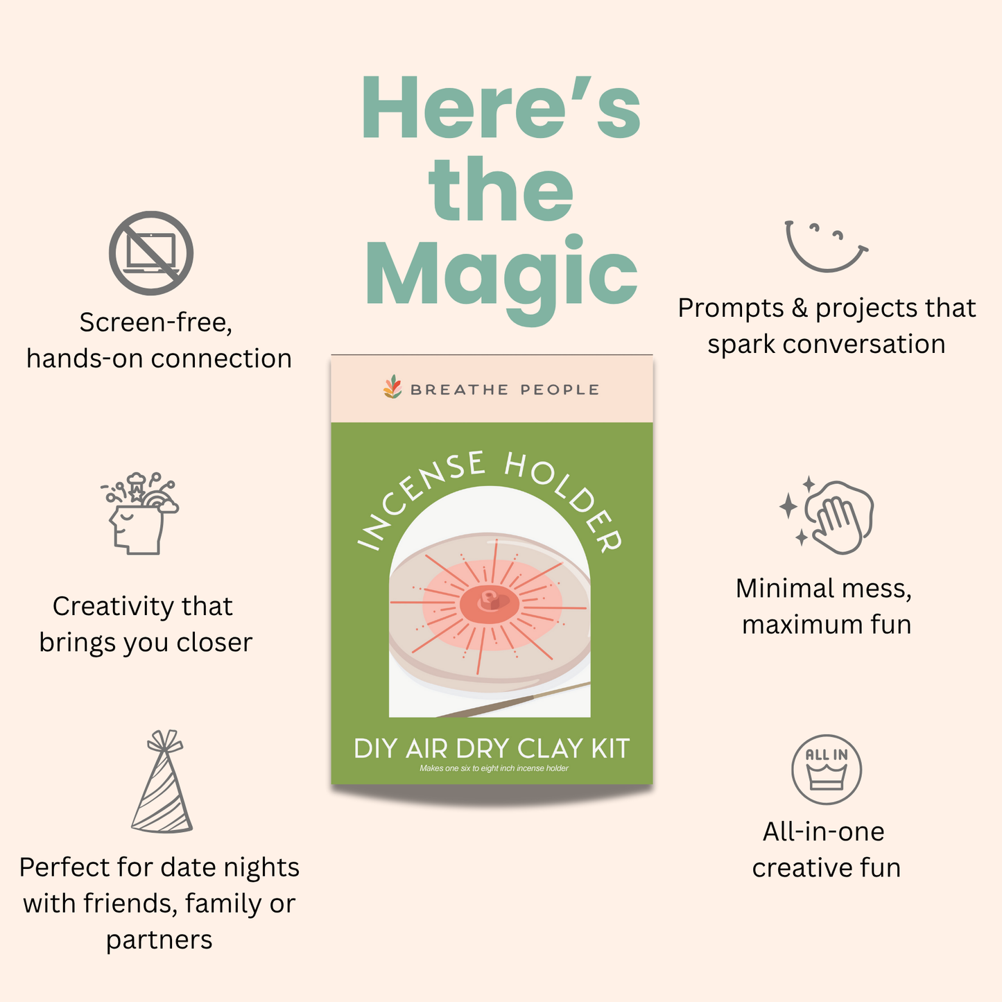 DIY Air Dry Clay Kit- Make Your Own Incense Holder