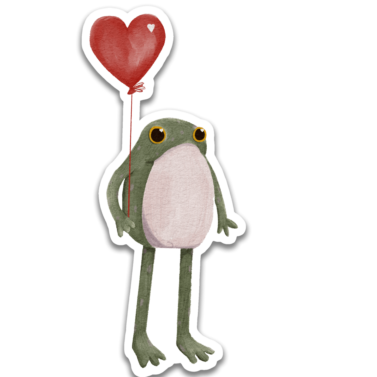 Hopeful Valentine Frog Sticker