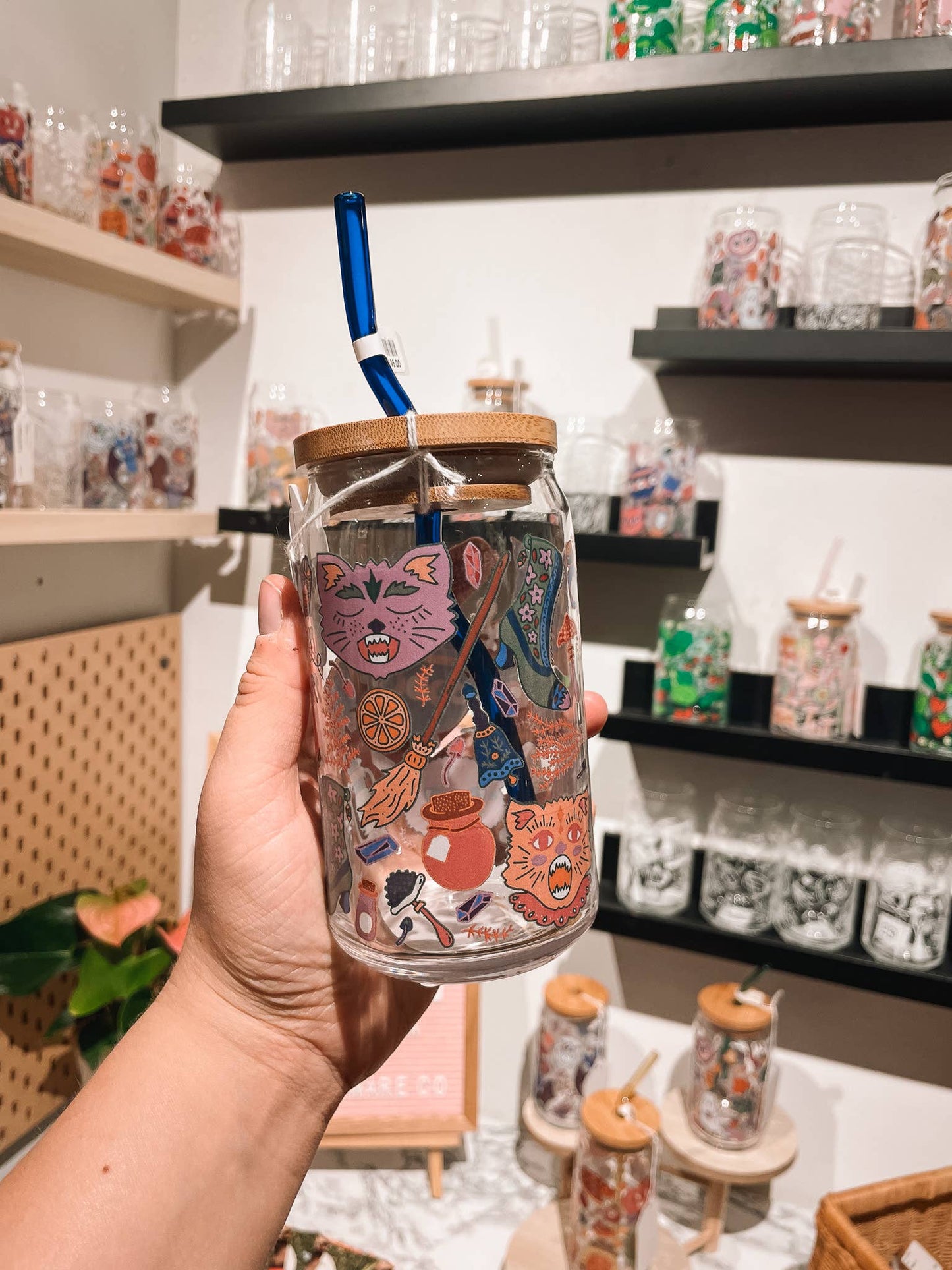 Kitsch Witch Can Glass | cats, cauldrons & potions