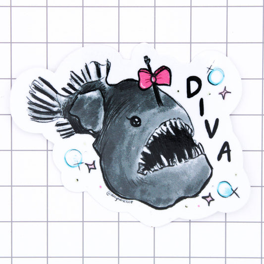 Anglerfish Diva Vinyl Sticker