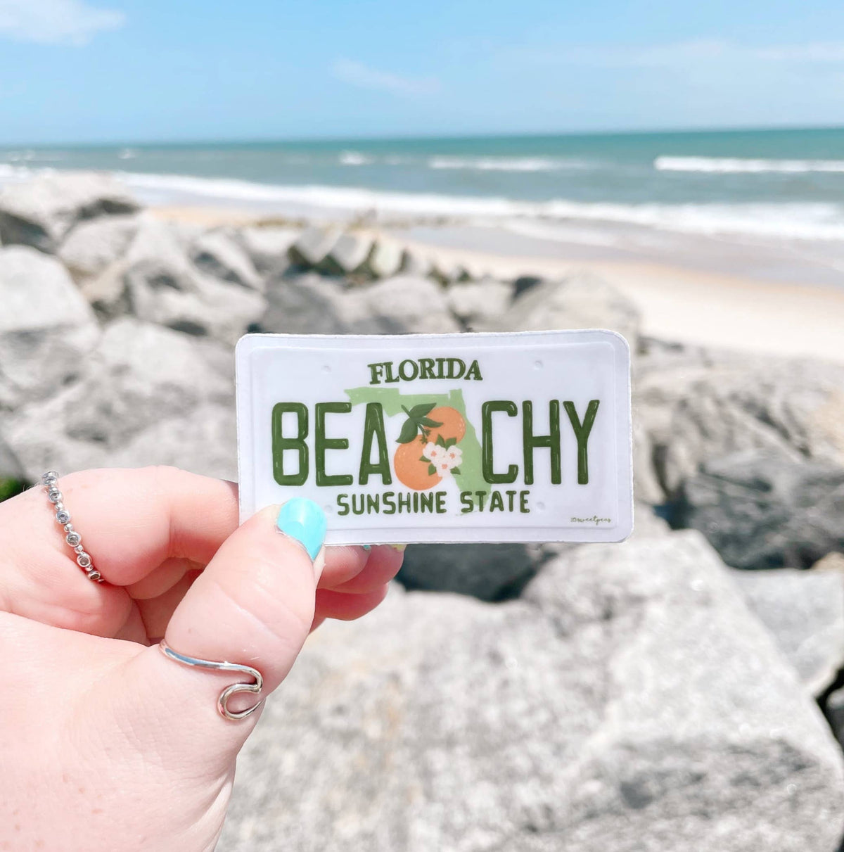 Beach Florida License Plate Sticker
