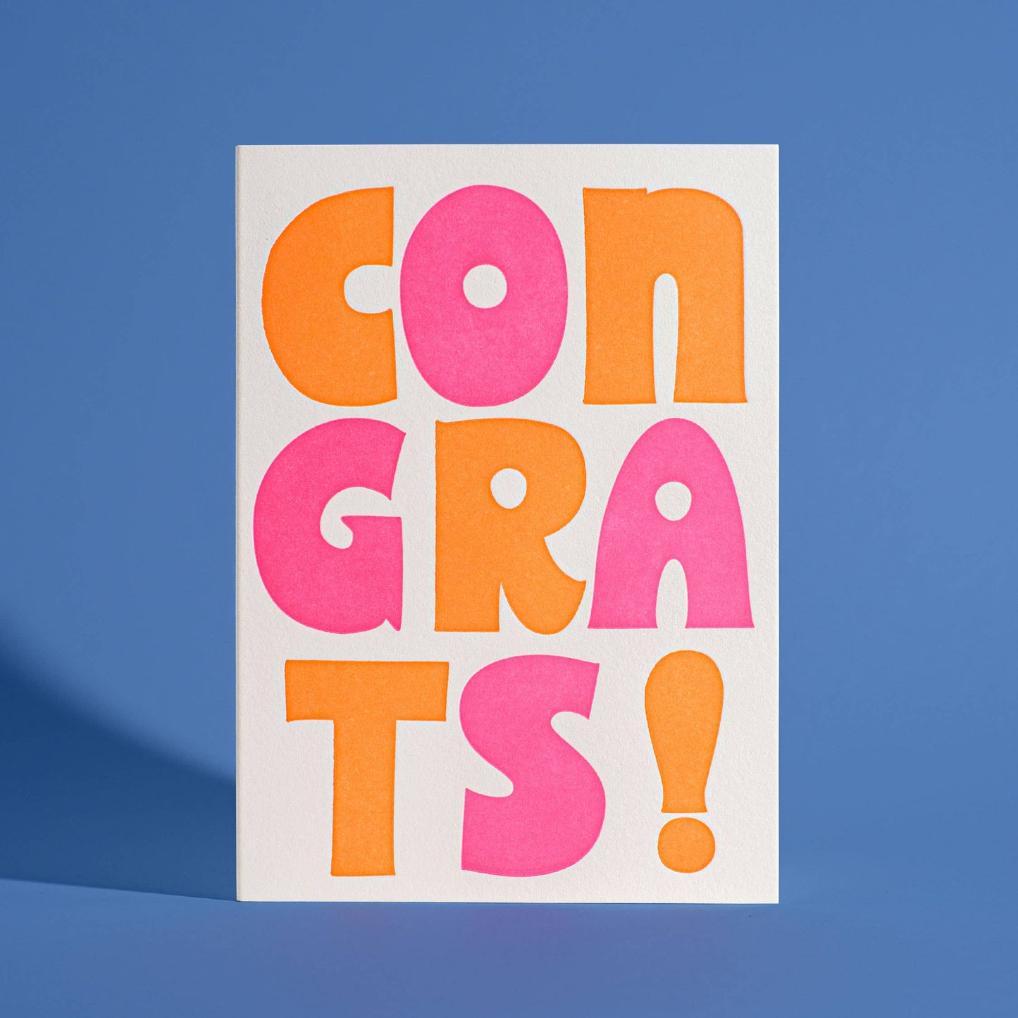 Congrats! Neon Letterpress Greeting Card