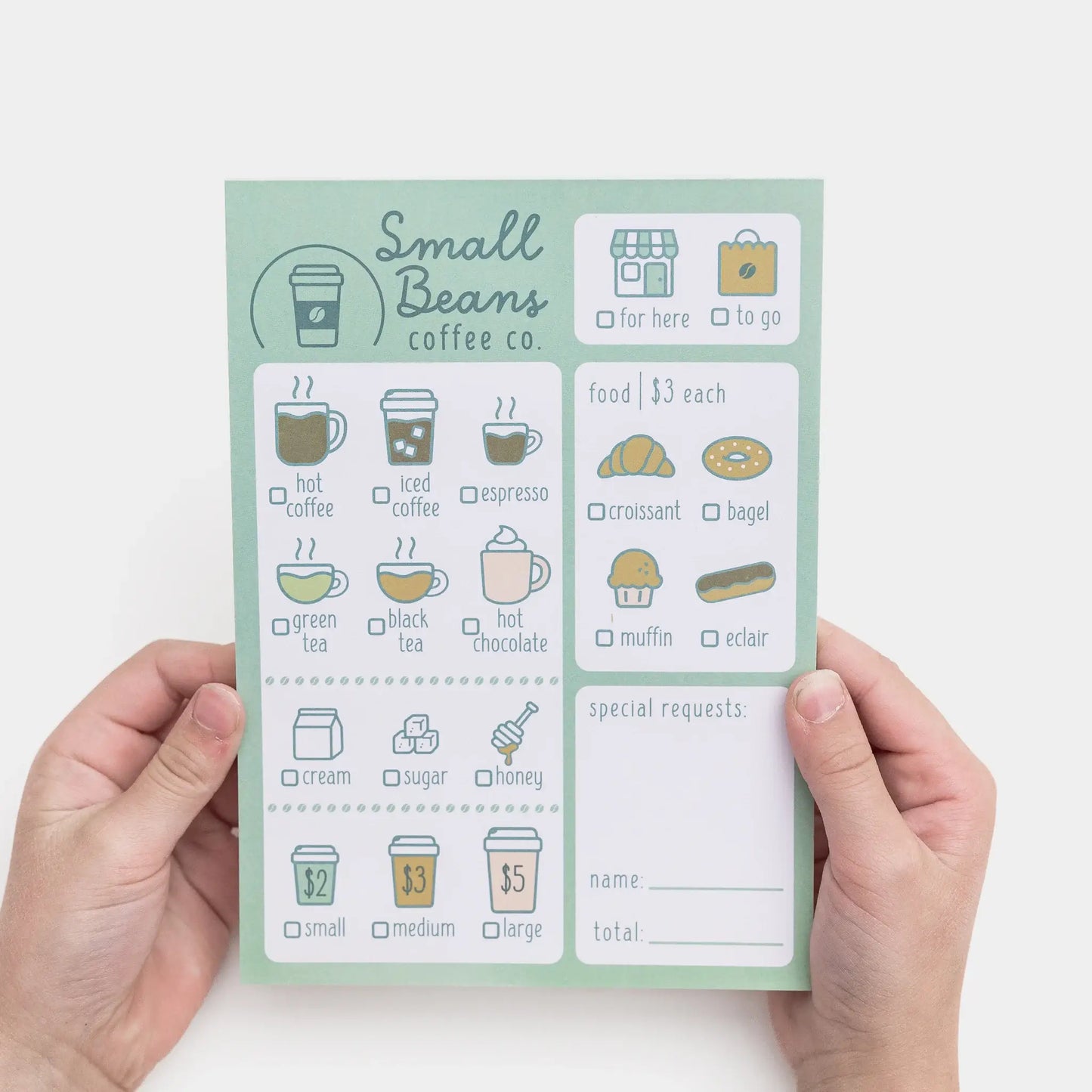 Coffee Shop Pretend Play Notepad | Imaginative Gift