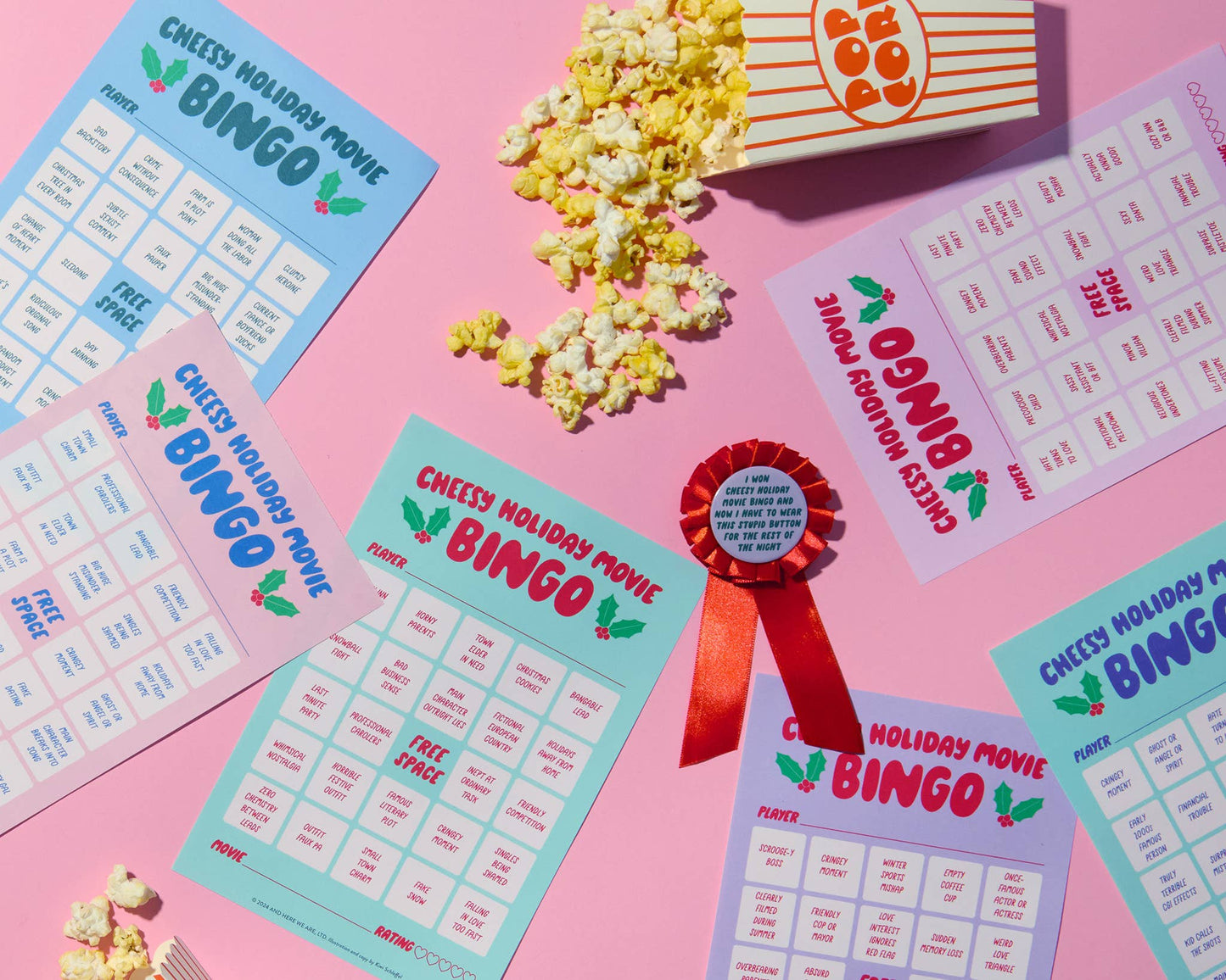 Cheesy Movie Bingo - Cheesy Holiday - Party Game Gift Stocking Stuffer Christmas gift pop culture