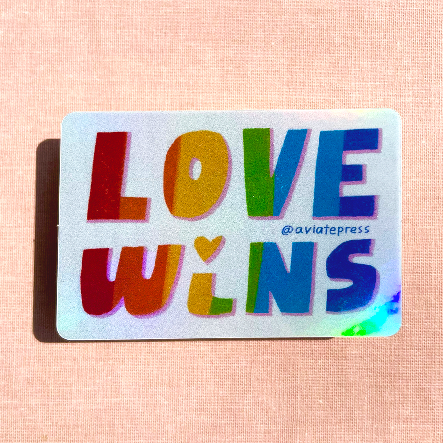 Love Wins Holographic Gay Pride Sticker