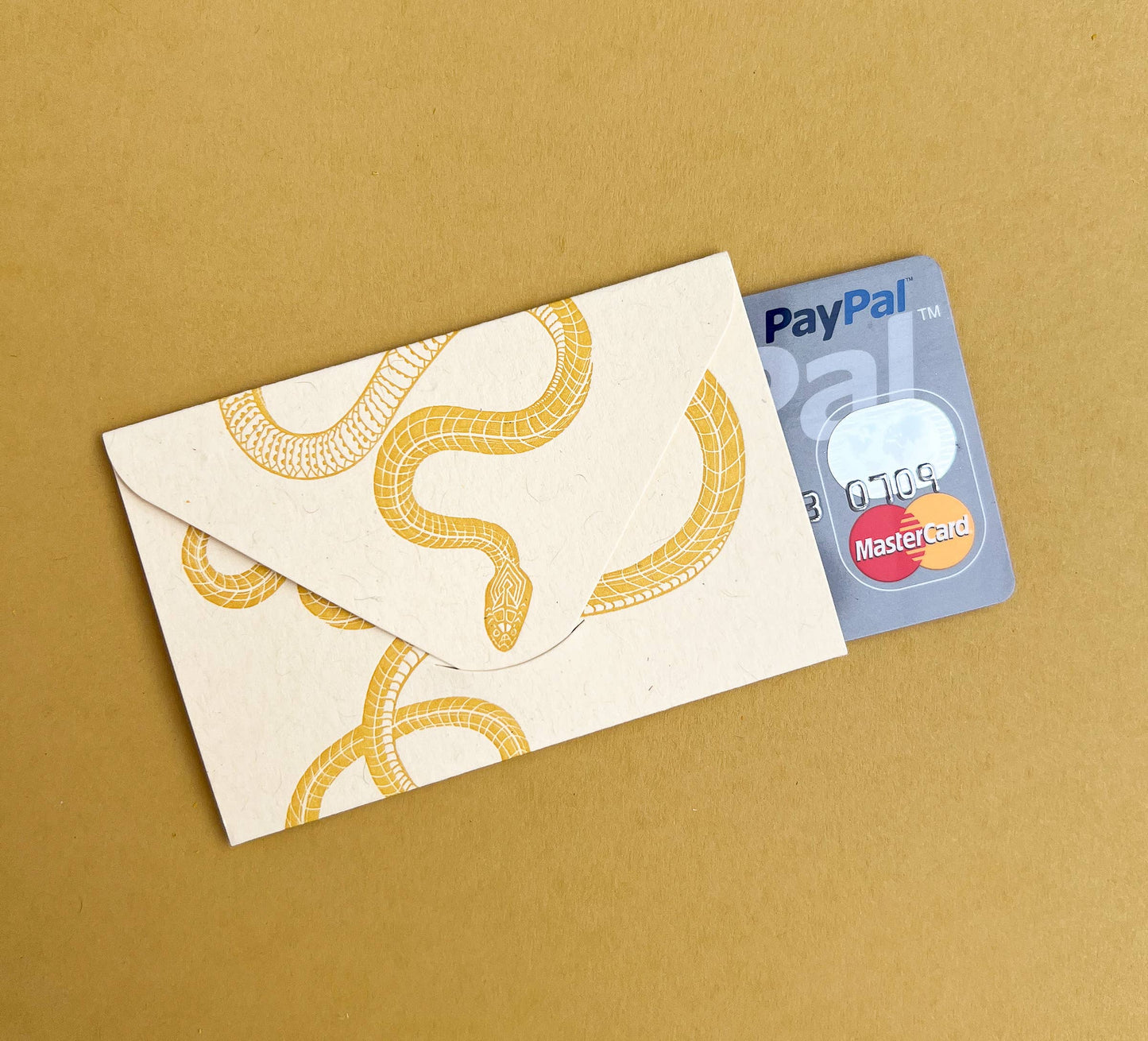 Snake yellow gold mini card