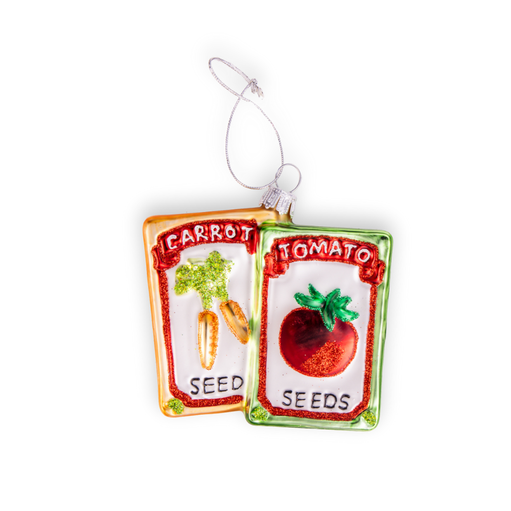 Seed Packet, Sloth, Vintage Glass Handmade Gardening Christmas Ornament 2025