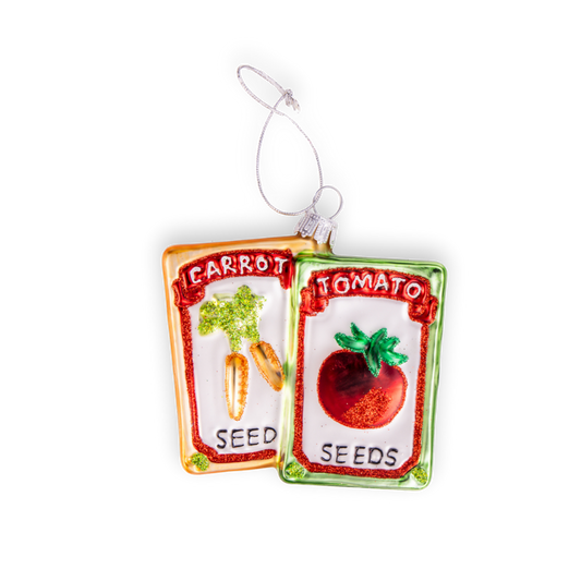 Seed Packet, Sloth, Vintage Glass Handmade Gardening Christmas Ornament 2025