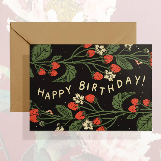 Happy Birthday (Strawberries) Card | Birthday Card