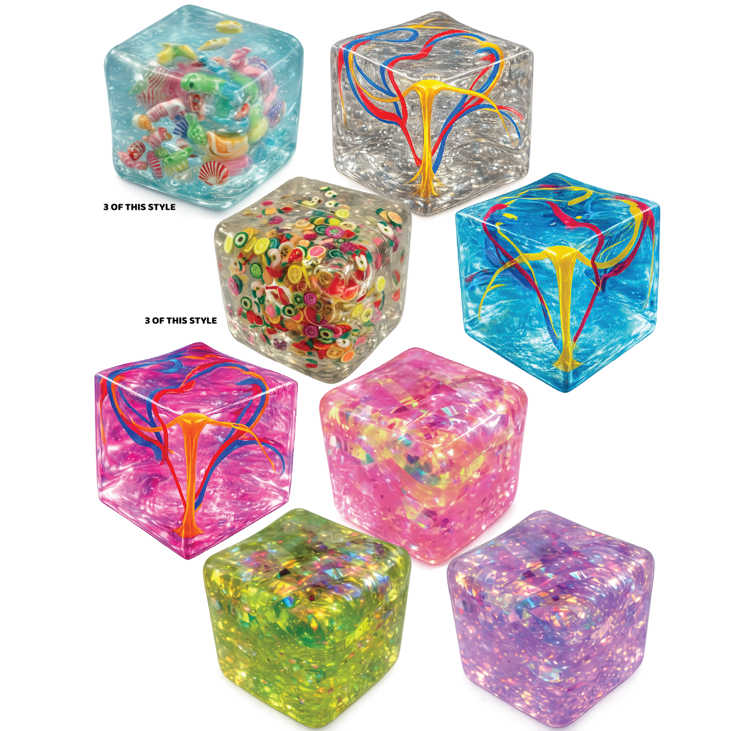 Fun Doh Squishy Charm Cube Fidget Toy Variety
