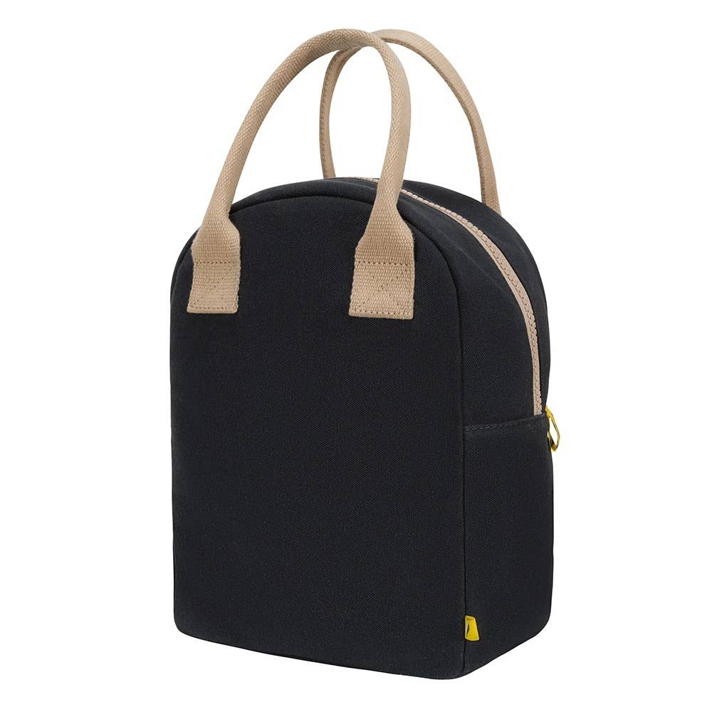 Zipper Lunch Bag - Black Solid