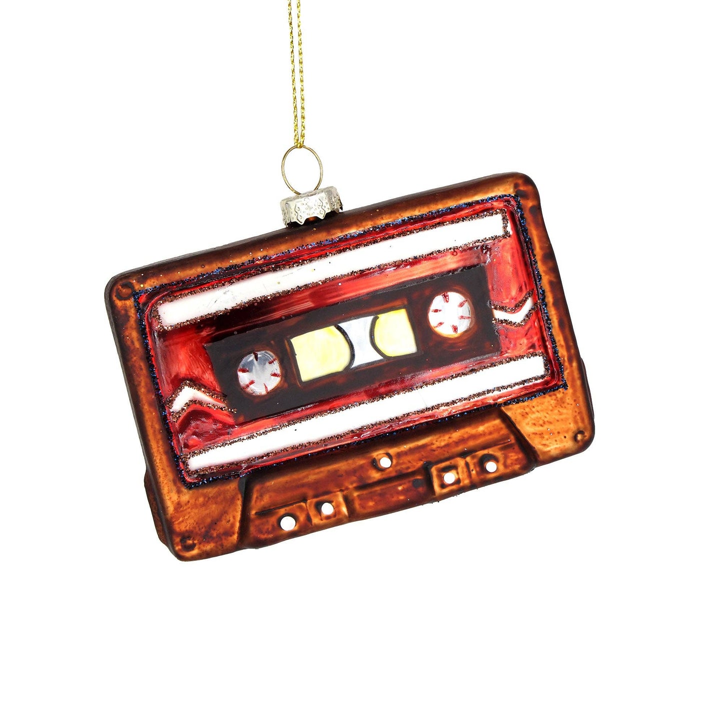 Glass Christmas Ornament Cassette Tape Vintage Gift 2025
