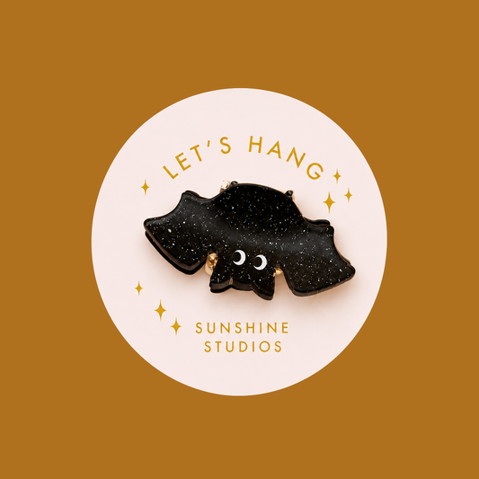 Let's Hang Bat Mini Hair Clip | Halloween