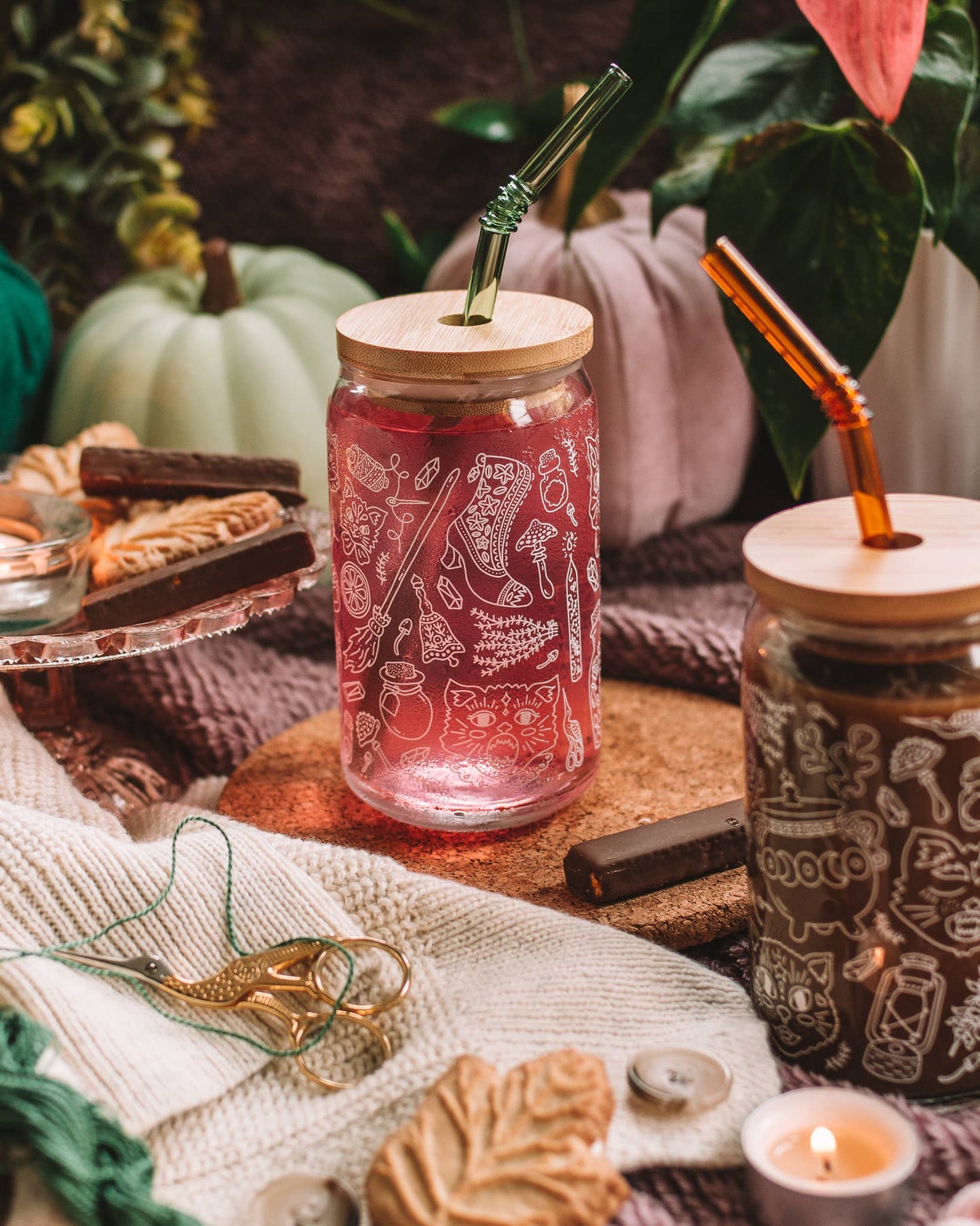 Kitsch Witch Can Glass | cats, cauldrons & potions