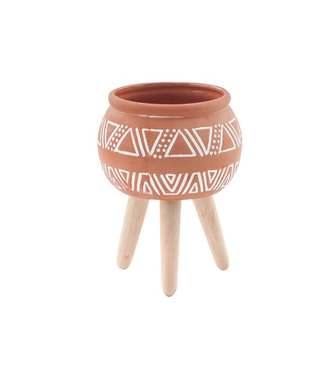 Adobe Footed Planter | Boho