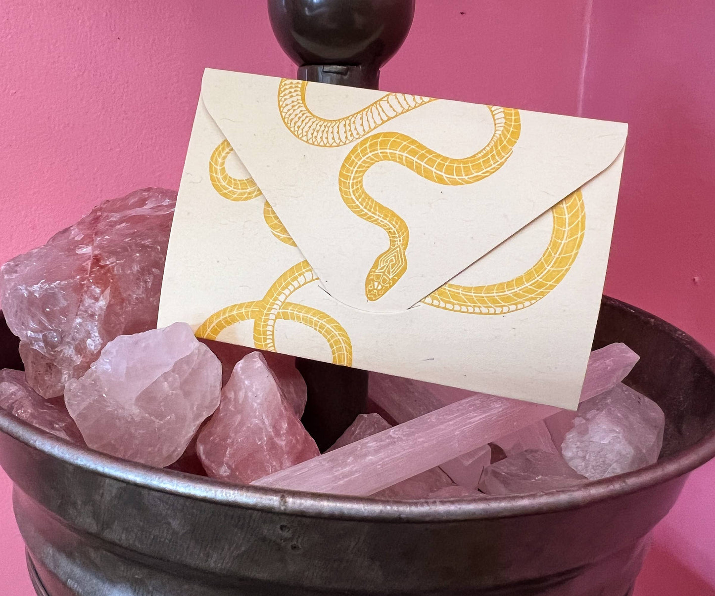 Snake yellow gold mini card