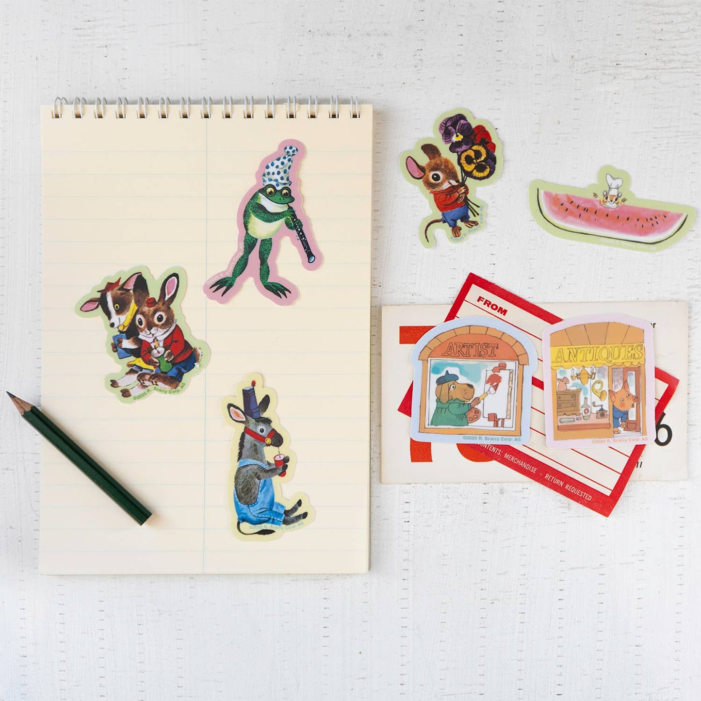 3P4 x Richard Scarry® - Mouse Bouquet Sticker