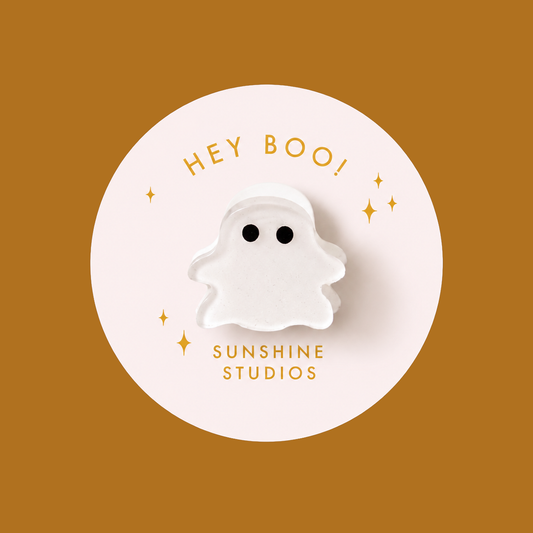 Hey Boo! Ghost Mini Hair Clip | Halloween